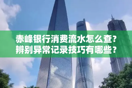赤峰银行消费流水怎么查?辨别异常记录技巧有哪些?