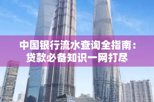 中国银行流水查询全指南:贷款必备知识一网打尽