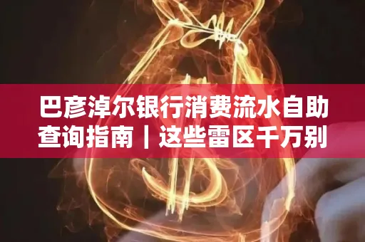 巴彦淖尔银行消费流水自助查询指南｜这些雷区千万别踩
